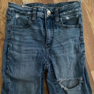 ripped american eagle jeans size 0